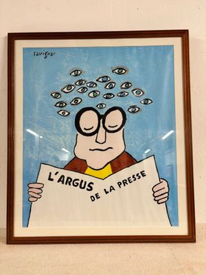 Affiche ancienne de publicité de Savignac Circa 2000 - L'arg…