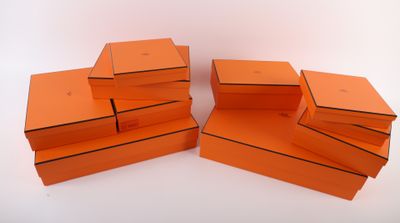 Ensemble DE Dix BOÎTes CartonnÉES HermÈS Vides