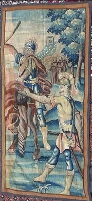 Fine portière Flandres (Bruxelles) en laine et soie, milieu …