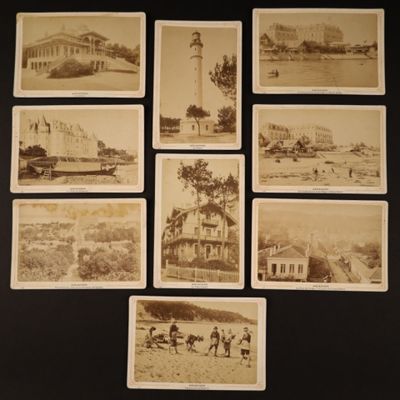 plusieurs vieilles photographies en noir et blanc représentant un phare et des bâtiments