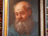 an old painting of a bearded man with a long beard