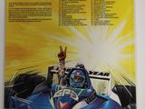 a magazine with a picture of a man in a racing car