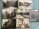 several old black and white photos of men and women on a bed