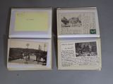 three old postcards with pictures of people on them sitting on a table