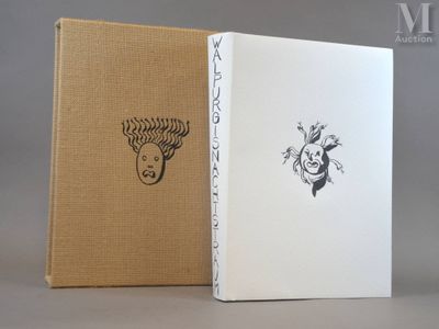 two books with drawings on them sitting next to each other