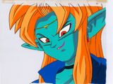 animation animation cel of a young woman with orange hair and blue eyes