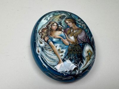 a picture of a picture of two women on a rock