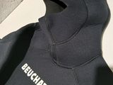 a close up of a wetsuit with a hood on