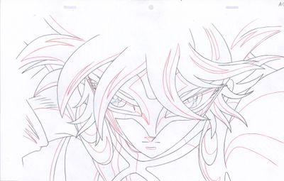 anime drawing of a girl with long hair and pink hair