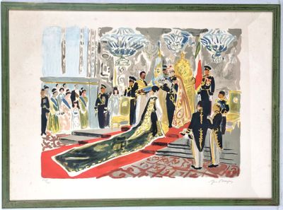 Yves BRAYER (1907-1990). "Le couronnement du Sha d'Iran", li…
