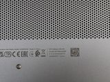 a close up of the back of a silver laptop