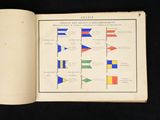 a book open to a page with flags on it