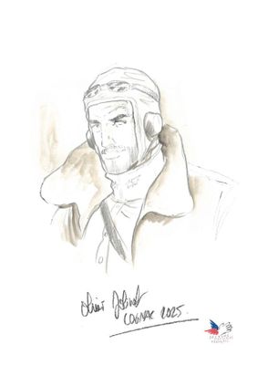 Olivier Jolivet - "L'aviateur" - Dessin original sur feuille…