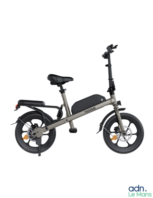 une image représentant un petit vélo électrique muni d'une selle et de roues