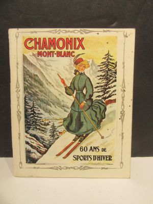 une photo d'un livre sur laquelle figure une femme à skis