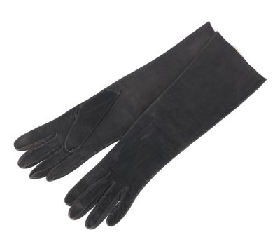 AU BON MARCHE ROGER FARE. Paire de gants mi-long en suède no…