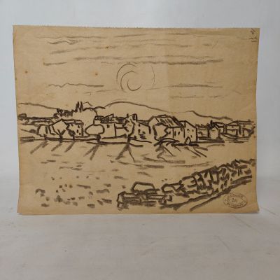 une image représentant un dessin d'une ville dans le désert