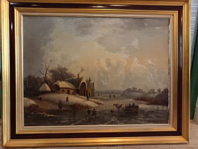 une photo d'une photo d'un tableau sur le mur