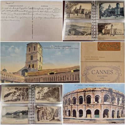 plusieurs photos de vieilles cartes postales représentant un bâtiment et une tour horloge