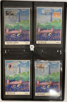 quatre timbres représentant la tour Eiffel