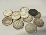 a lot of coins that are on the table