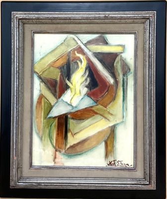 tableau encadré représentant une femme lisant un livre, assise dans un fauteuil