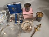 a table with silverware and silverware on it