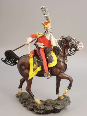 Figurines d'artistes - Empire, 90 mm, Lancier rouge à cheval…