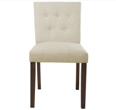 Chaise HANSON-en tissu beige et bois marron - L 47 x P 58 x …