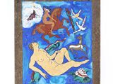 une photo d'un tableau représentant une femme nue entourée d'animaux