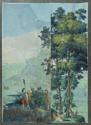 une image représentant un tableau d'un homme tenant un bâton à la main