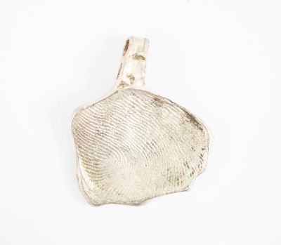 sterling silver fingerprint pendant on a white background