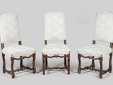 set of four louis xvi style walnut side chairs