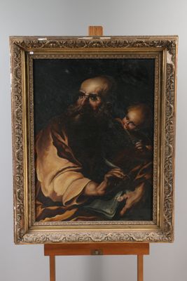 an image of a painting of a man holding a child