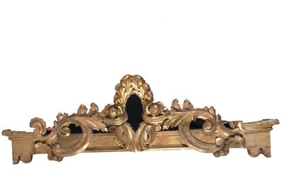 Grande galerie de rideau en bois doré du 19e siècle