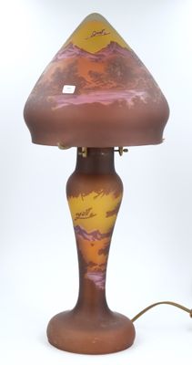 a lamp that is sitting on a table next to a lamp
