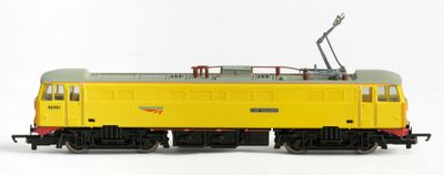 a yellow train on the tracks on a white background