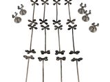 set of six metal crosses on a white background with a white background
