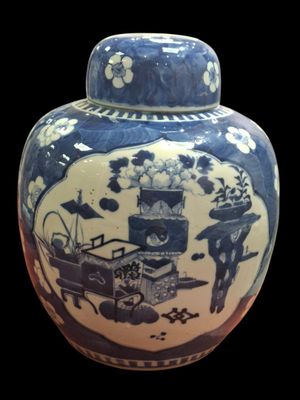 CHINE Pot à gingembre en porcelaine émaillée bleu et blanc à… - Photo 1