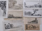 many drawings on the wall of this room