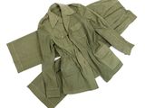 an image of a green jacket and pants on a white surface