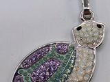 necklace with a turtle made of glass beads on a string