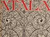 a close up of a book with a design on it