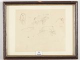 drawing of a group of animals in a frame on a wall