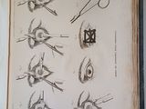 an open book with drawings of scissors and other things on it