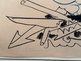 a picture of a drawing of a man with a knife in his hand