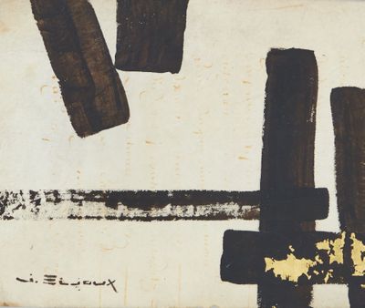 une image représentant une peinture réalisée à la peinture noire et jaune sur une feuille de papier