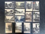 a lot of old black and white photos of old buildings