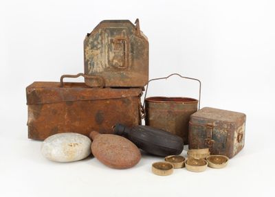 many different items that are sitting on a white surface