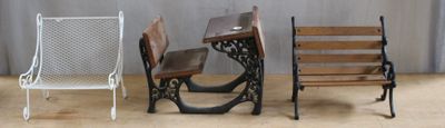 three chairs that are next to each other on a wooden floor